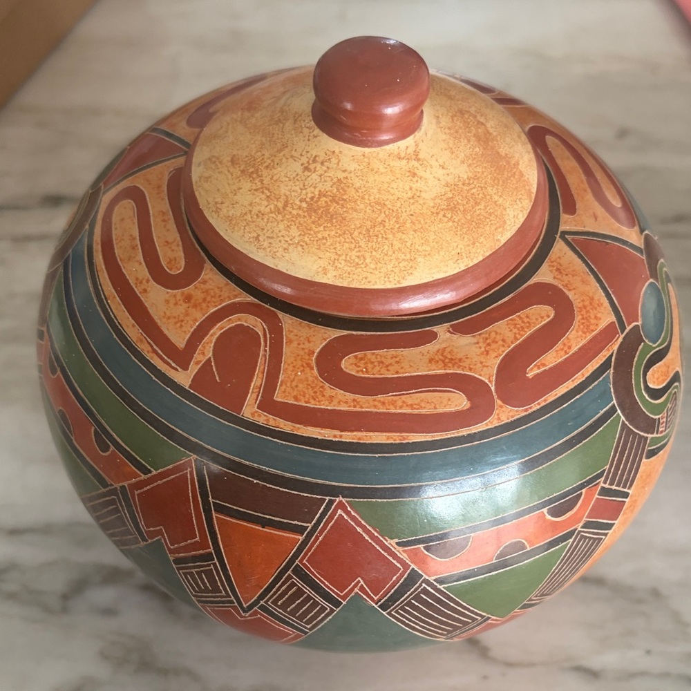 Jose Reyes Handcrafted Multicolor Ceramic Pot